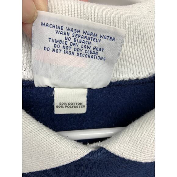 Vintage Morning Sun Cardinals Snow Dark Blue Collared Printed Sweatshirt Size XL - Picture 7 of 10